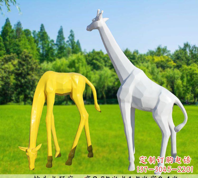 常州不锈钢长颈鹿雕塑完美结合美丽与耐久