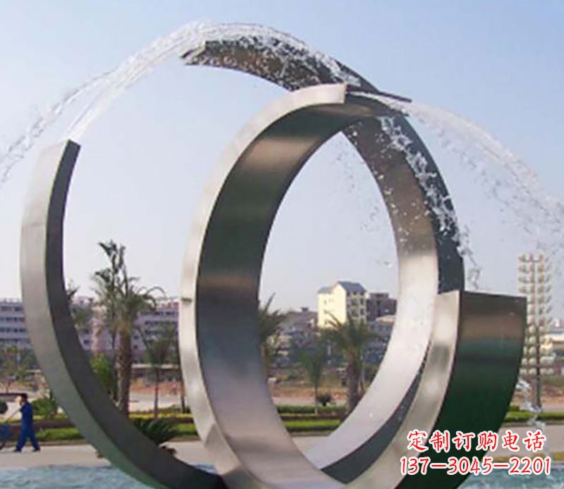 常州不锈钢情侣戒指雕塑