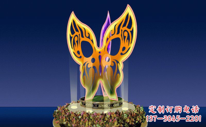 常州不锈钢三面蝴蝶雕塑