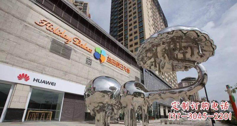 常州不锈钢门前的大象雕塑