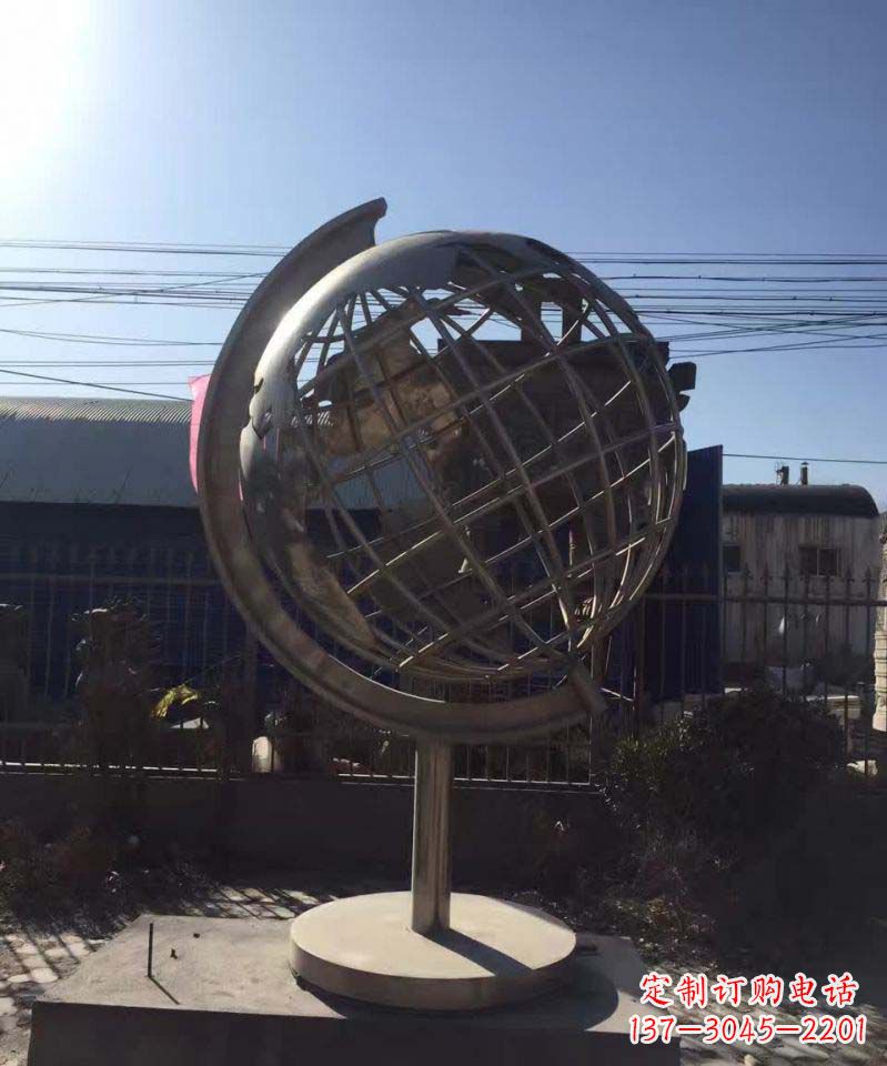 常州不锈钢地球仪雕塑精美装饰室内空间