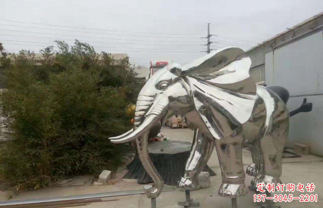 常州不锈钢售楼部装饰动物大象雕塑