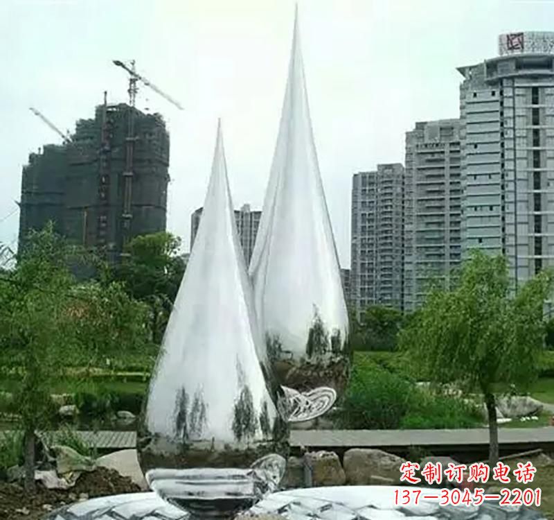常州不锈钢水滴拱门雕塑