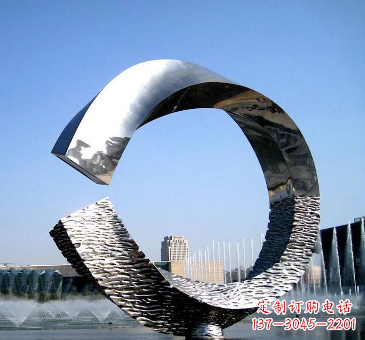 常州不锈钢水景圆环雕塑艺术与美的结合
