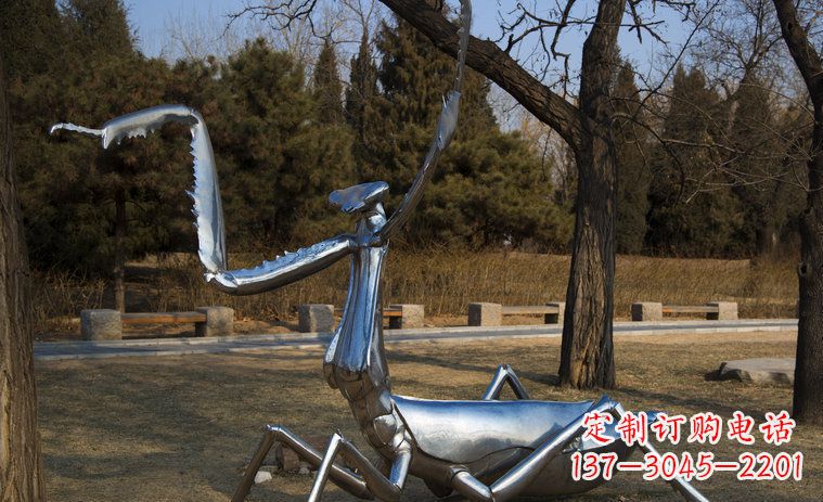 常州不锈钢螳螂园林景观雕塑