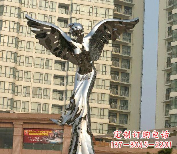 常州不锈钢天使雕塑传递温暖的祝福