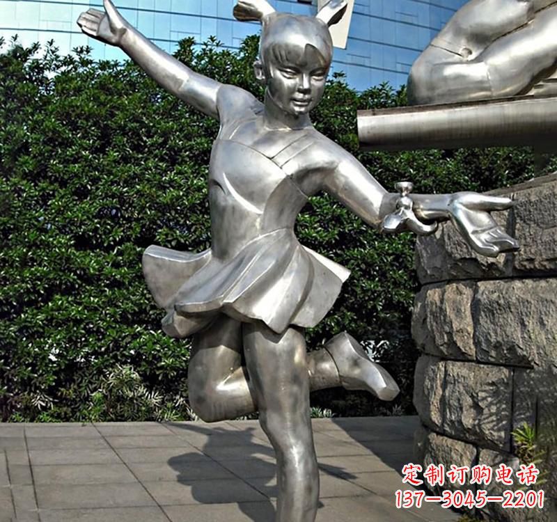 常州儿童雕塑不锈钢跳舞人物