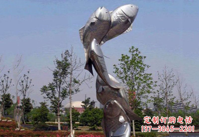 常州不锈钢跳跃的鲤鱼雕塑
