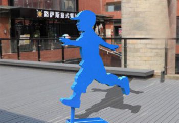 常州儿童雕塑不锈钢跑步儿童雕塑