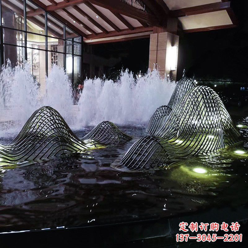 常州不锈钢铁艺水景假山精美雕塑艺术