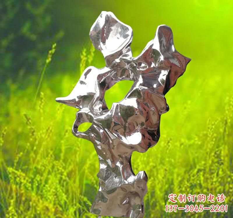 常州不锈钢现代抽象太湖石雕塑