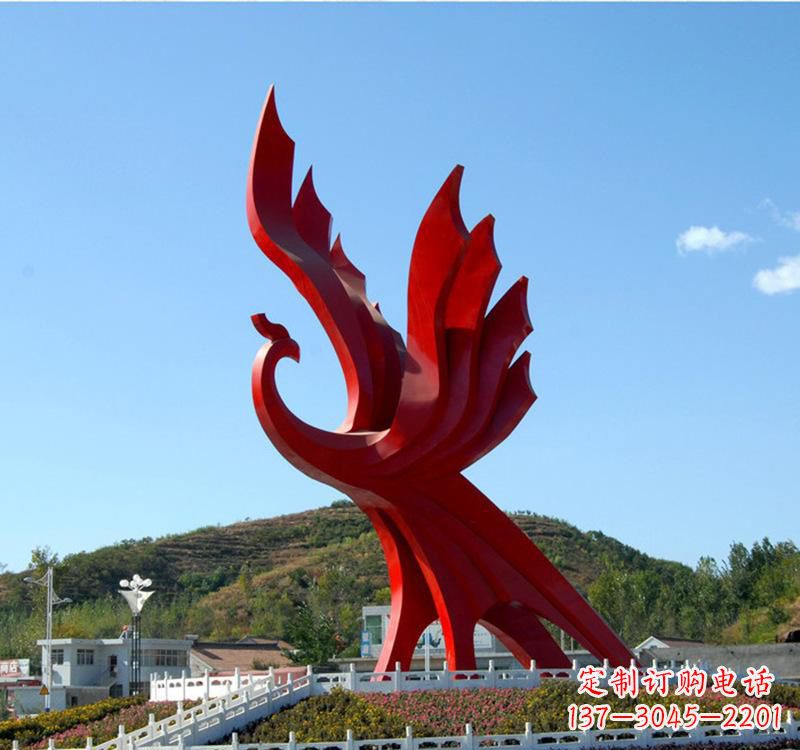 常州不锈钢现代凤凰雕塑——给都市带来灵动之美