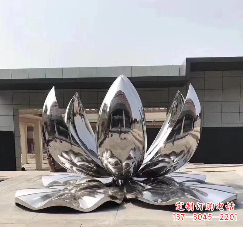 常州不锈钢现代镜面荷花雕塑精美绝伦