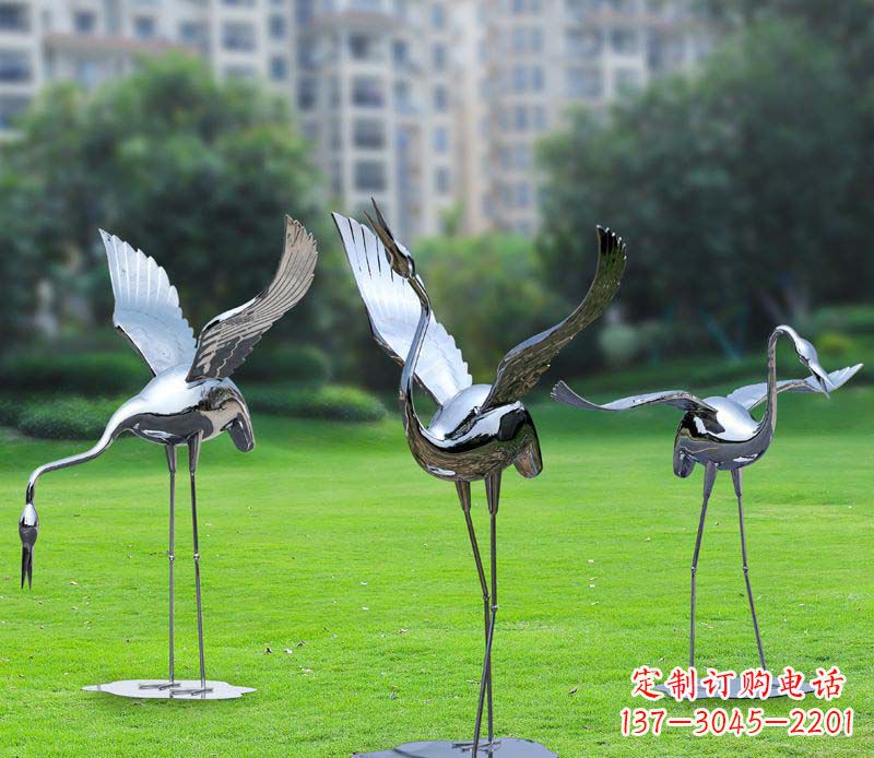 常州不锈钢仙鹤雕塑展现传统文化风采