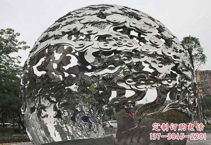 常州不锈钢祥云镂空球拱门雕塑
