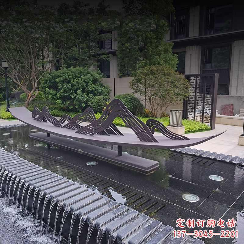 常州精美的不锈钢小船假山