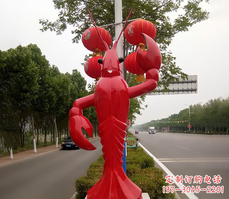 常州不锈钢小龙虾景观雕塑