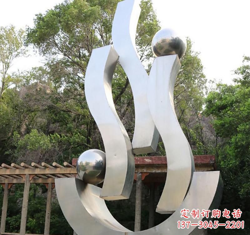 常州不锈钢小区“飘带雕塑”一种充满艺术气息的雕塑