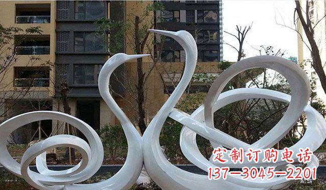 常州不锈钢小区艺术天鹅雕塑