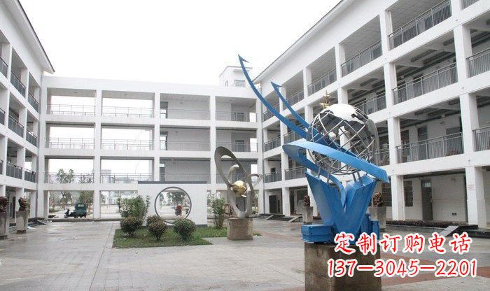 常州不锈钢地球雕塑缔造美丽的校园