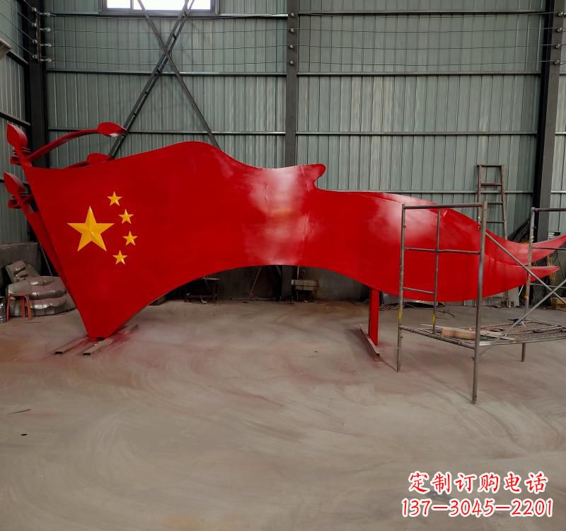 常州不锈钢校园党旗雕塑传承红色基因