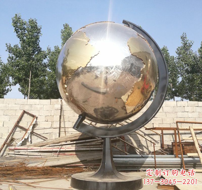 常州不锈钢校园地球仪雕塑校园精神体现
