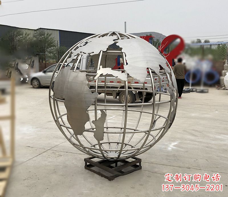常州不锈钢校园地球仪雕塑见证地球美景