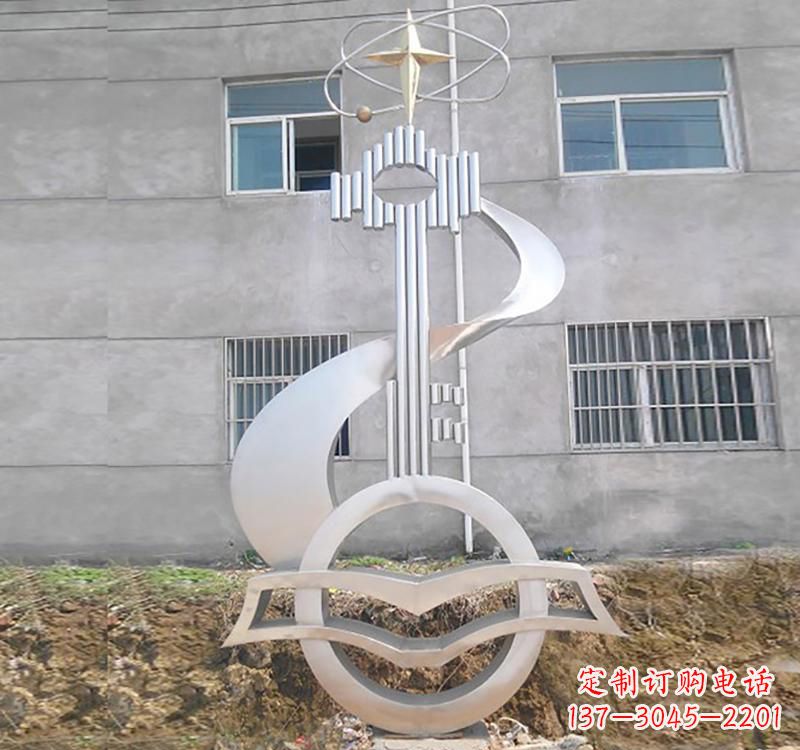 常州不锈钢校园书本钥匙雕塑让回忆留在校园