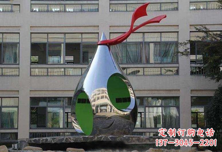 常州不锈钢校园水滴雕塑