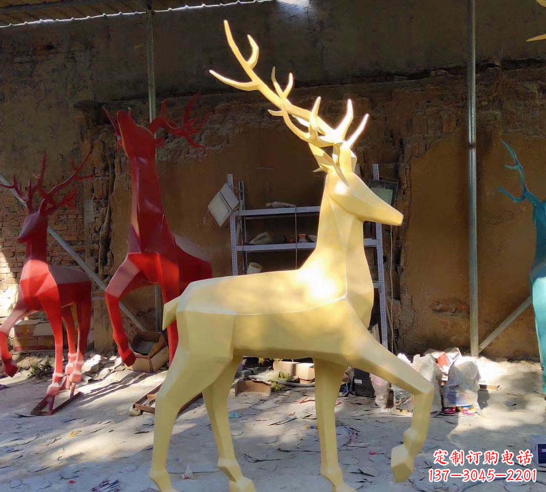 常州新款仿真不锈钢小鹿雕塑