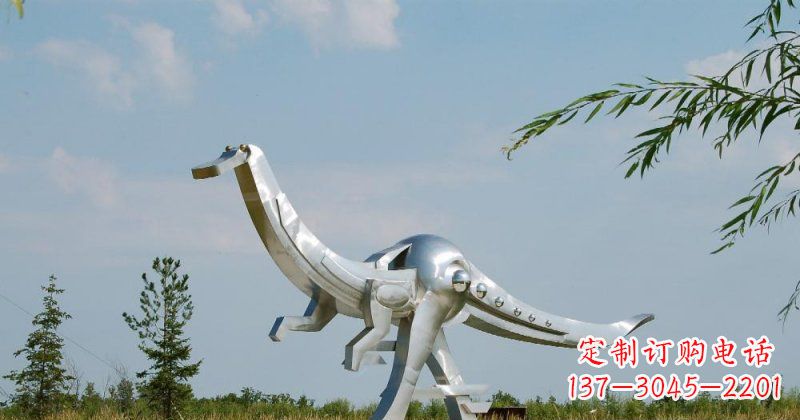 常州不锈钢鸭嘴龙公园动物雕塑