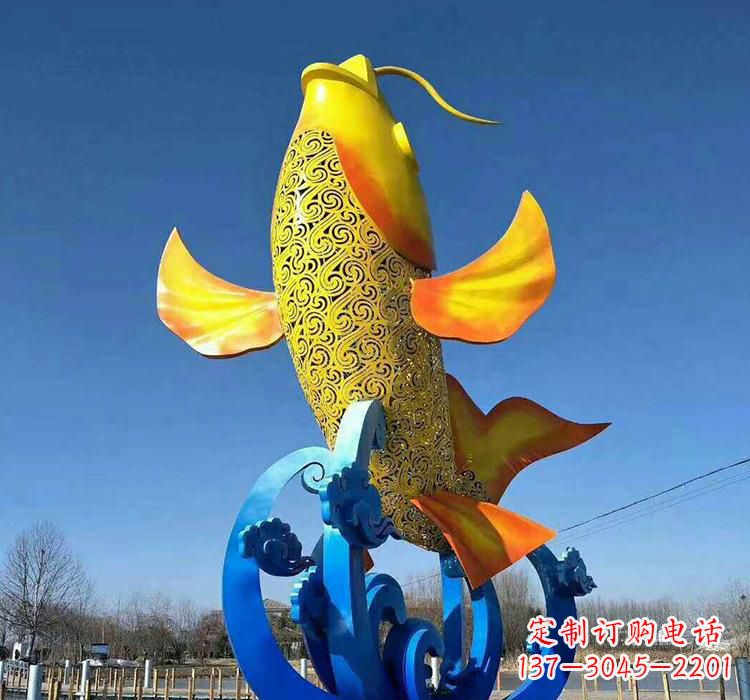常州不锈钢艺术鲤鱼雕塑艺术之美与生活之灵