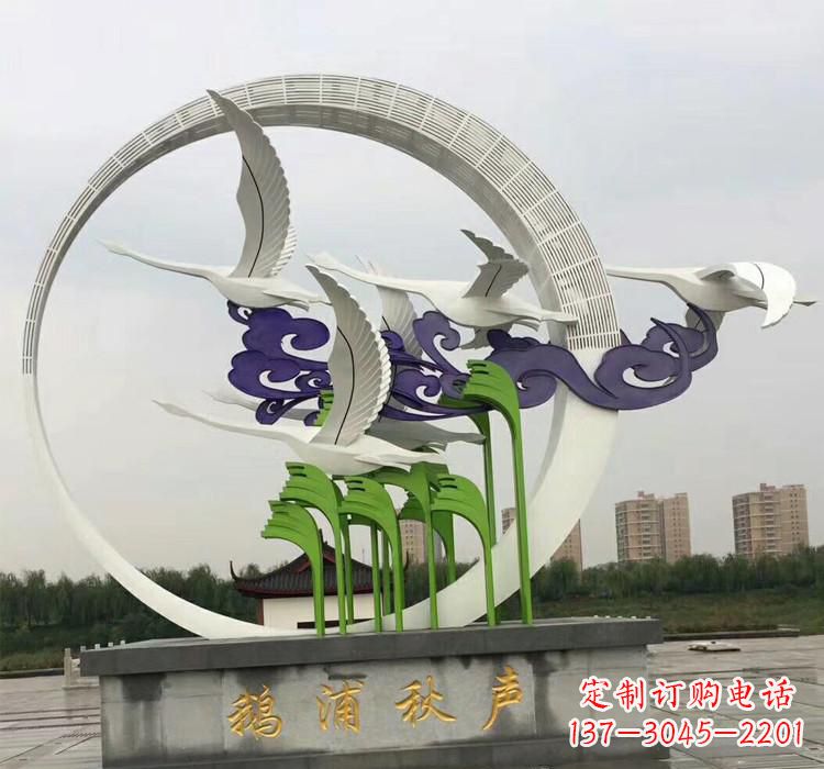 常州不锈钢艺术仙鹤雕塑