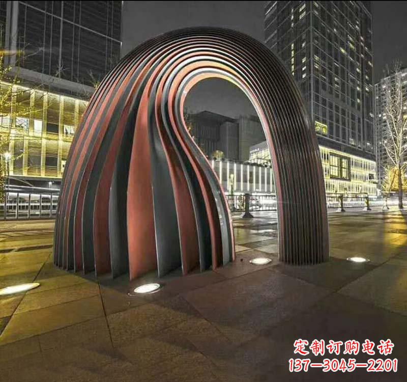 常州不锈钢异形拱门雕塑精致古典风格