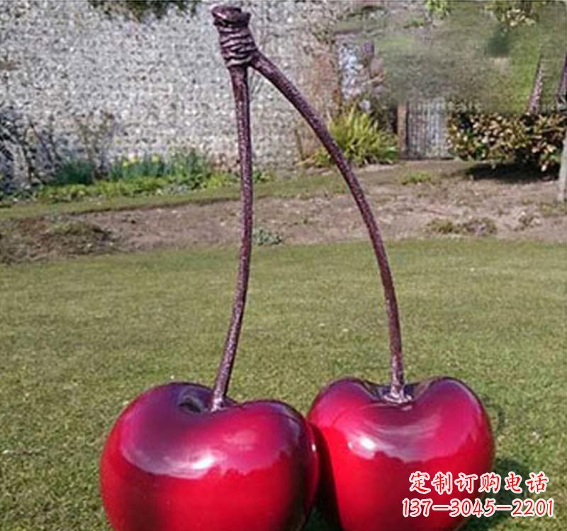 常州不锈钢樱桃雕塑传承美好记忆