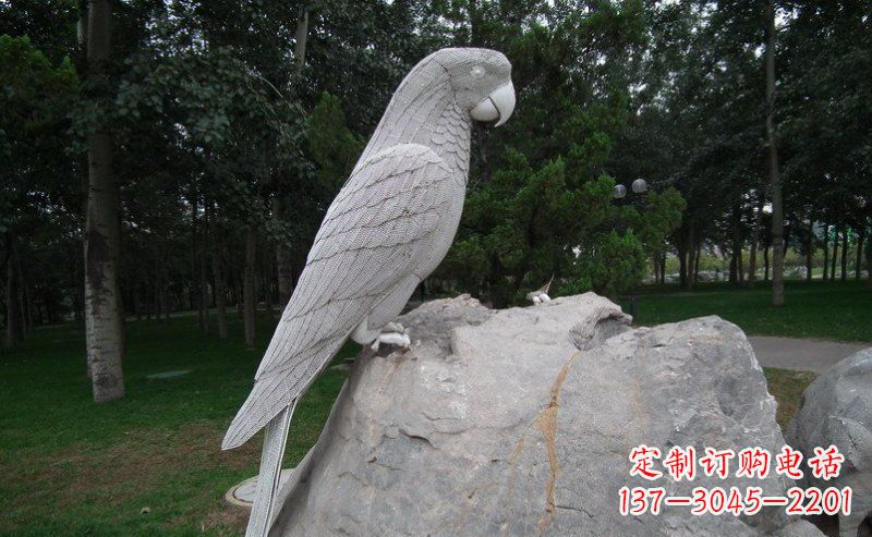 常州不锈钢鹦鹉公园动物雕塑