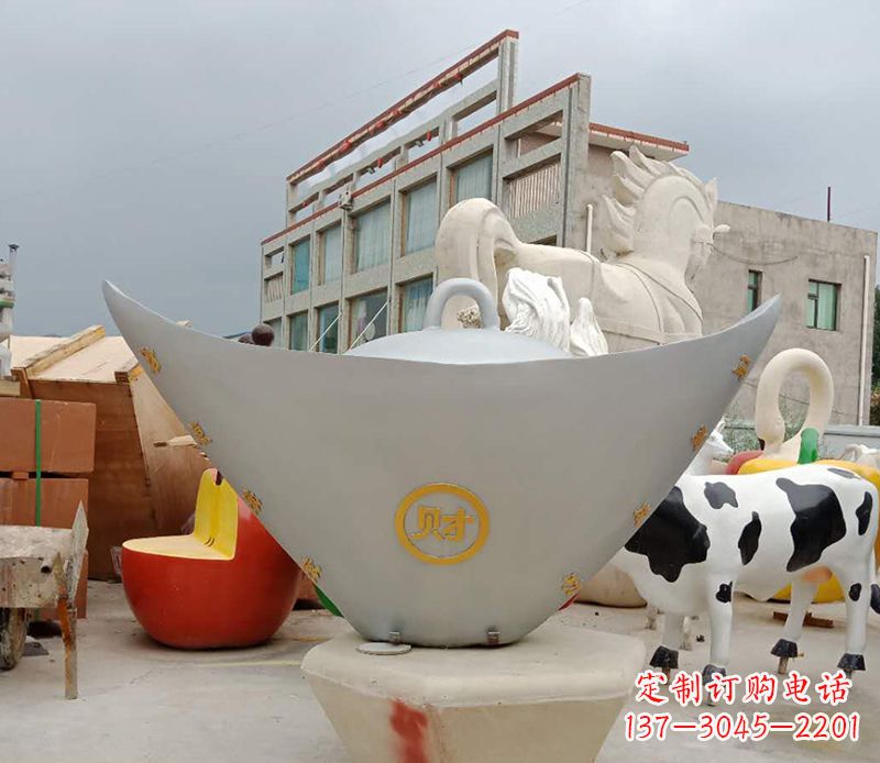 常州不锈钢元宝雕塑精美而珍贵