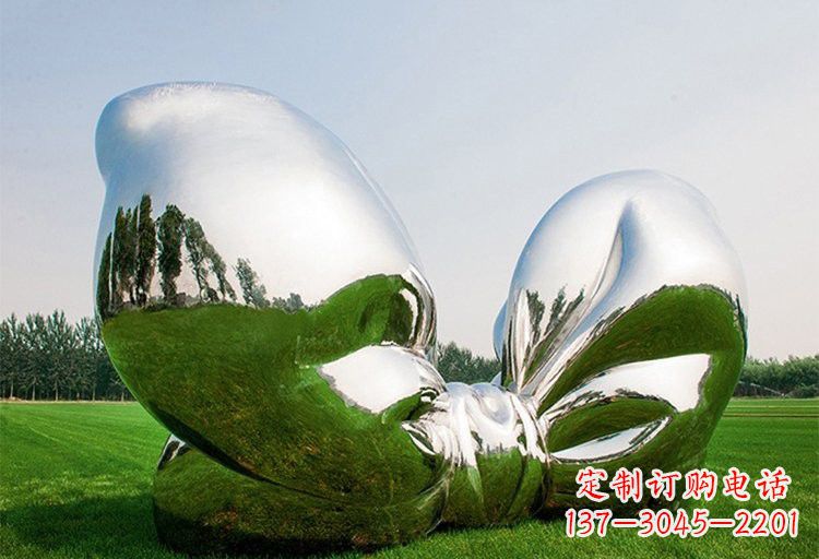 常州艺术之美——不锈钢园林大型蝴蝶结雕塑