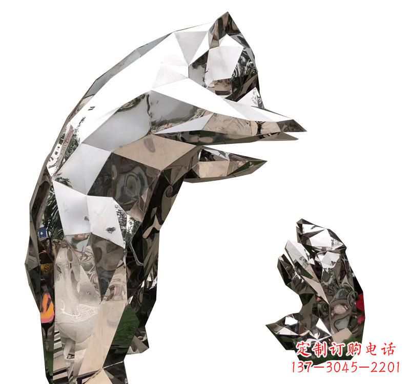 常州不锈钢园林动物熊猫雕塑