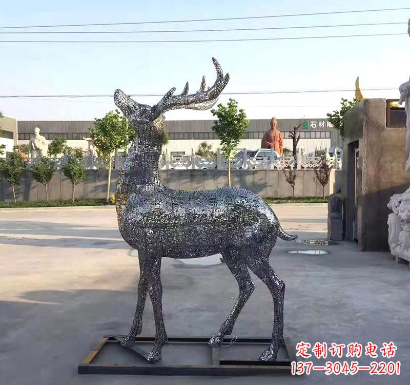 常州不锈钢园林梅花鹿雕塑——艺术精粹