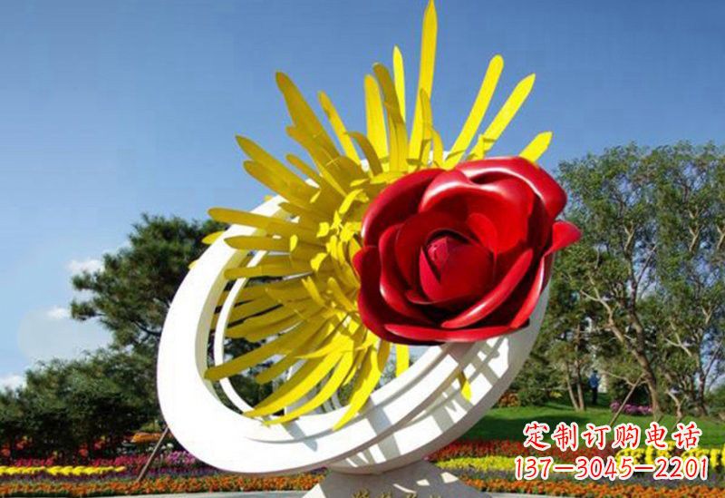 常州不锈钢玫瑰花雕塑——给城市景观带来美丽