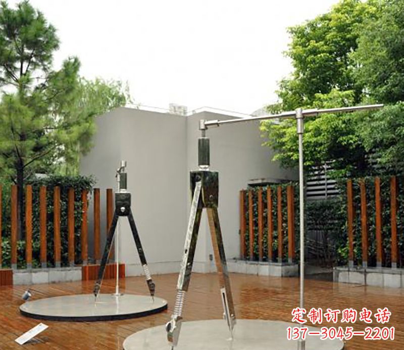 常州不锈钢圆规雕塑