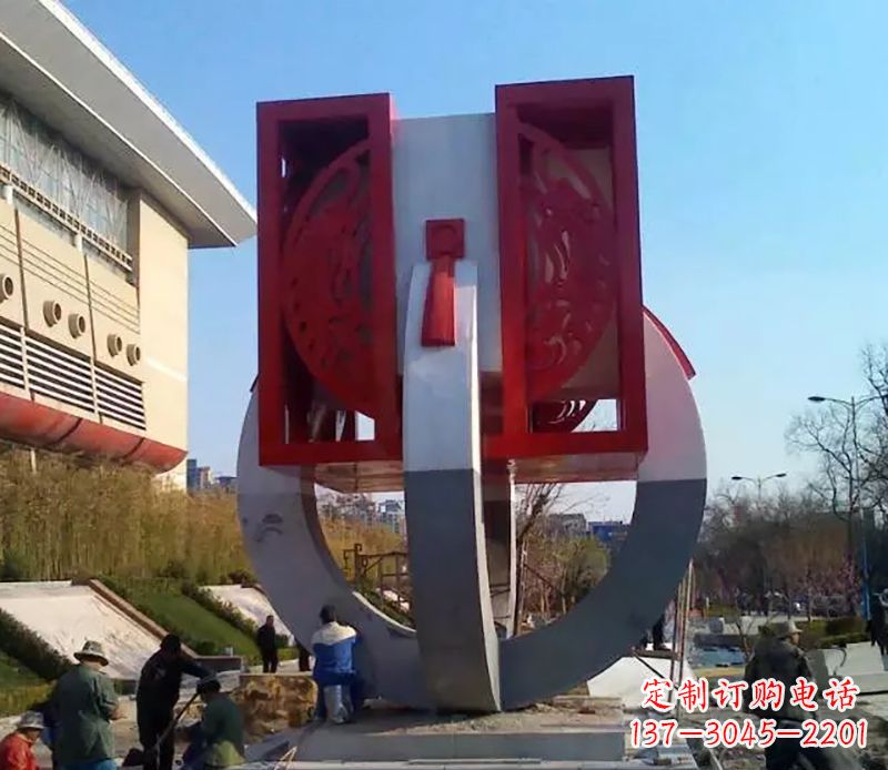 常州不锈钢圆环雕塑