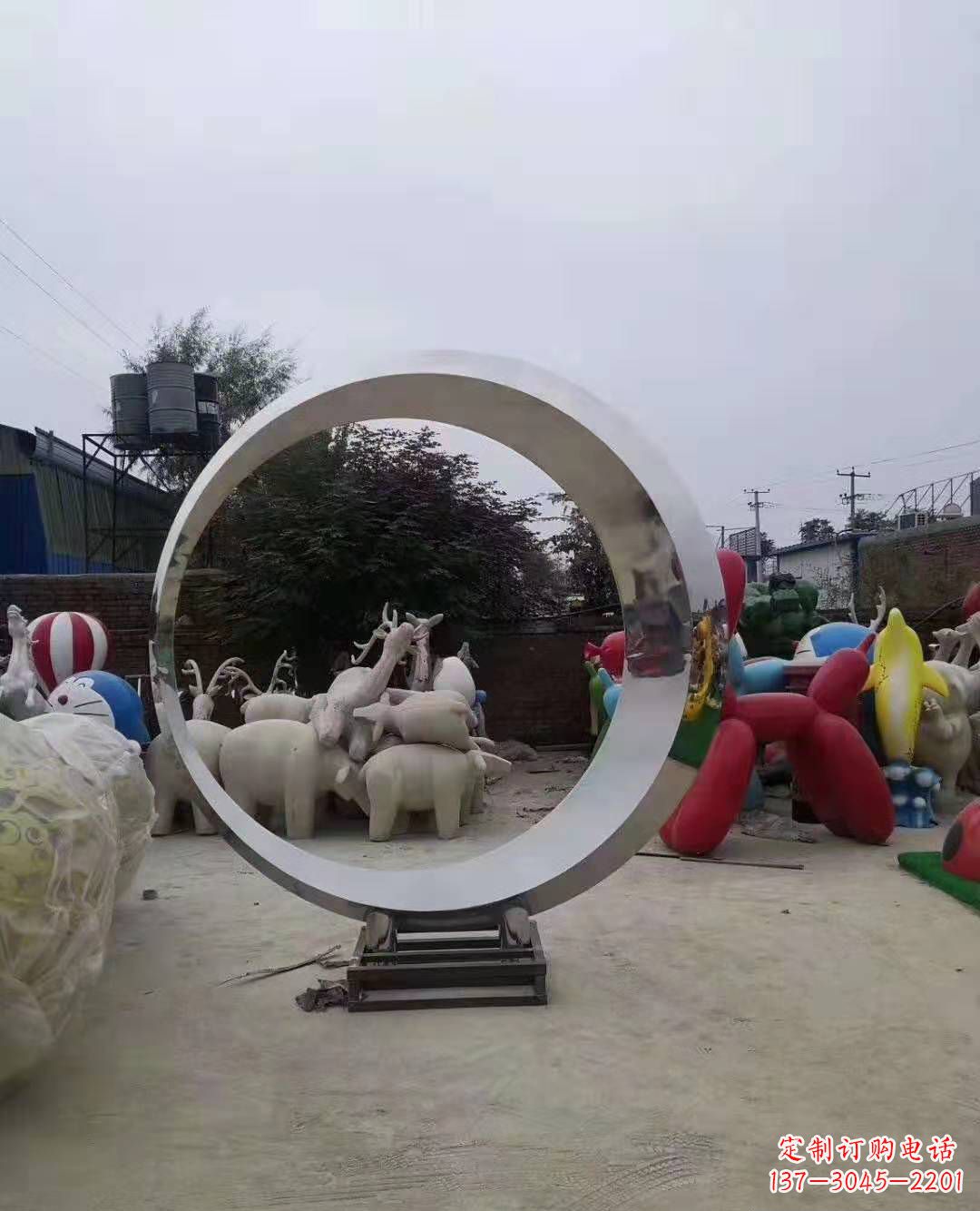 常州不锈钢圆环雕塑,点缀环境美景