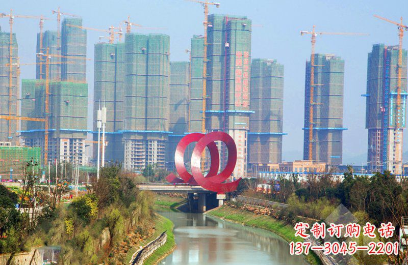 常州精美不锈钢圆环雕塑
