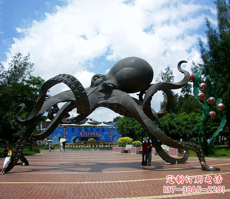 常州不锈钢章鱼雕塑精美艺术品
