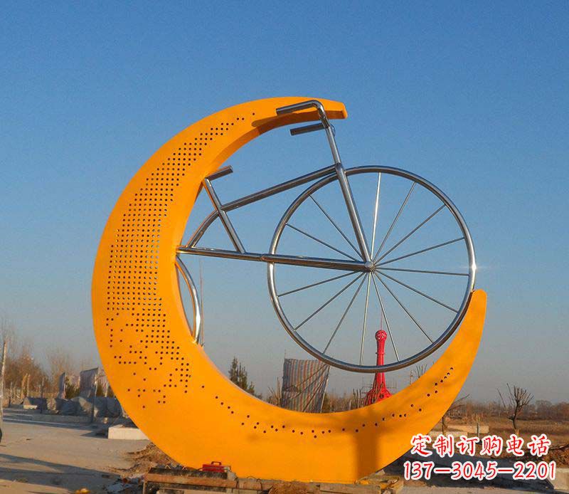 常州不锈钢自行车雕塑一次性看到的艺术经典