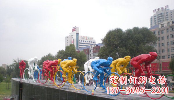 常州不锈钢自行车雕塑激情与美感的结合
