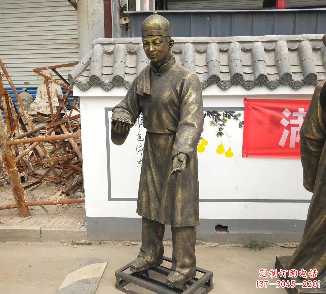 常州传承百年店小二铜雕