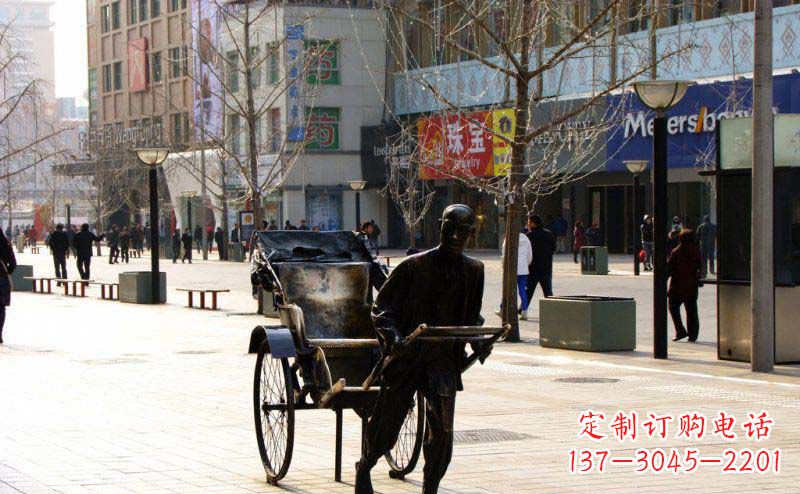 常州黄包车雕塑弘扬步行街人物景观